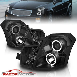 [Dual LED Halo] 2003- 2007 For Cadillac CTS Black Projector Headlights - Picture 1 of 9