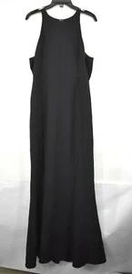 Mumu Womens Black Chicago Stretch Crepe Mermaid Gown Jewel Neck USA Made $198 XL - Picture 1 of 8