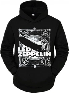 LED ZEPPELIN BLIMP Rock Band HOODIES BLACK MEN's SIZES - Picture 1 of 1