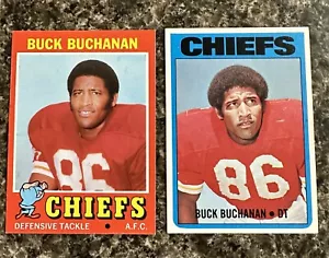 1971 Topps Football Buck Buchanan #13 and 1972 #204 - Picture 1 of 2