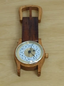 Wall wood watch clock, handcrafted 15” Battery Operated Missing Bottom Part - Picture 1 of 7