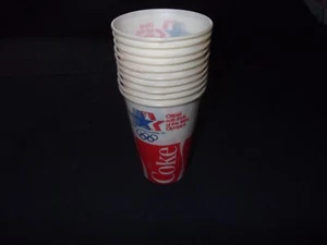 Coca Cola Cup Lot Of 10 Los Angeles 1984 Olympics Lily Cups 7.25 oz Paper Coke - Picture 1 of 10