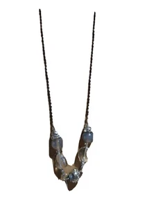 Simply Noelle Glass Bead With Grey Crystals Necklace With Front Magnetic Closure - Picture 1 of 4