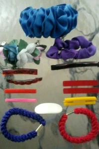 LOT OF 15 MISCELLANEOUS HAIR ACCESSORIES HAIR TIES, BARRETTES - Picture 1 of 3