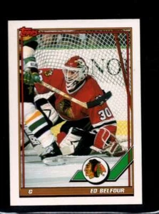 1991-92 Topps #20 Ed Belfour NMMT Blackhawks HOF *X117261 - Picture 1 of 2