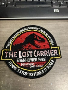 5.5" NAVY USS EISENHOWER CNN-69 LOST CARRIER JURASSIC 2020-21 EMBROIDERED PATCH - Picture 1 of 2