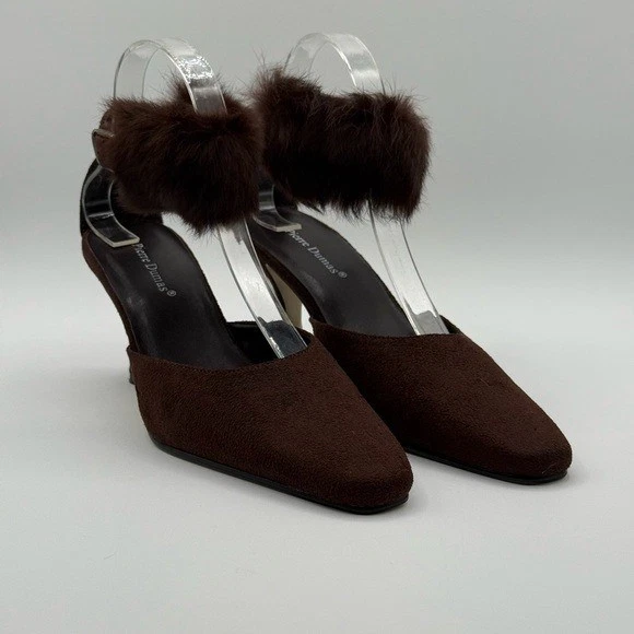Pierre Dumas Carmela Mujer Marrón Micro Gamuza Cordones Tacones de aguja Talla 10 Foto 1 de 4