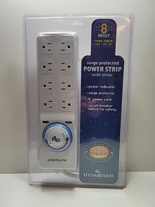 Surge Protector 8 Outlet Power Strip with 4 Timed Outlets Hydro Farm Autopilot - Picture 1 of 5