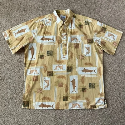 Camisa Reyn Spooner Para Hombres Pescadores Divertida Pez Hawaiana Popover Talla 2XL Foto 1 de 4