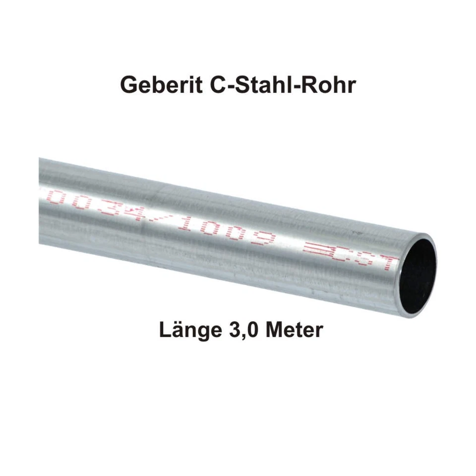 Geberit Mapress C-Stahl Rohr, außen verzinkt, 3,0 m Stange, 12 x 1,2 mm - Bild 1 von 1