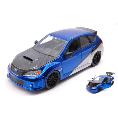 BRIAN'S SUBARU IMPREZA STi 2009 FAST & FURIOUS  BLUE/SILVER 1:24 Jada Toys Movie - Immagine 1 di 3