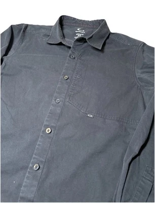 Camisa de vestir Oakley para hombre pequeña negra con botones manga larga logotipo Y2k Foto 1 de 4