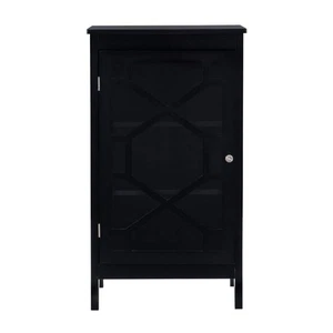 Maxwell 20.13 in. Black Rectangle Wood Storage Accent Cabinet with Doors and - Picture 1 of 12