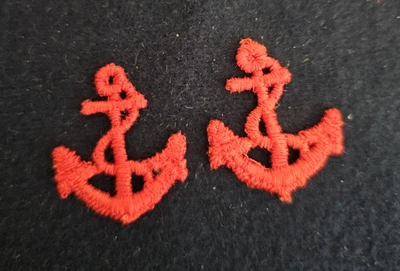 Red Anchor Decorative Patch Sew On Nautical Embroidered 1.25" Tall - Image 1 of 3