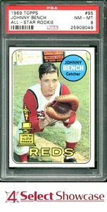 1969 TOPPS ALL-STAR ROOKIE #95 JOHNNY BENCH REDS HOF PSA 8 - Picture 1 of 4