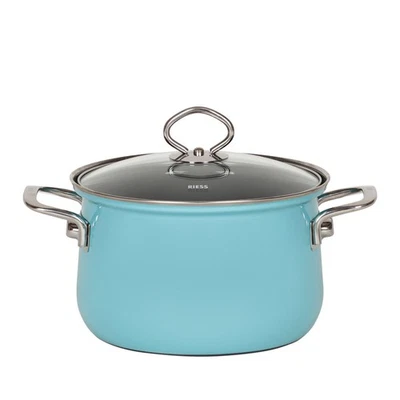 Riess Fleischtopf mit Glasdeckel 20cm Kristallblau 0653-037 - Bild 1 von 4