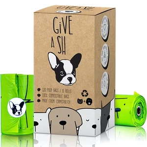 100% Certified Home Compostable Dog Poop Bags - 10% to Charity - ASTM D6400 &... - Picture 1 of 8