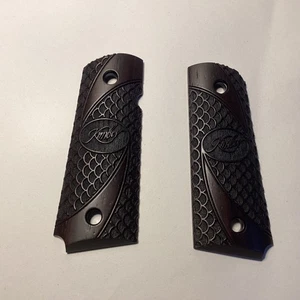 Empuñadura para KIMBER 1911 Oficial/Tamaño Compacto Patrón Escala Pez, Madera Negra Natural - Imagen 1 de 9