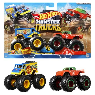 Mattel - Hot Wheels Monster Trucks 1:64 Demo Doubles 2-Pk Assorted Models - Immagine 1 di 4