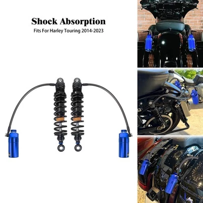 Blue Remote Reservoir Rear Suspension Shock For Harley 14-2025 Road Street Glide - Image 1 of 4