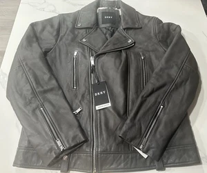 DKNY Men’s Genuine Leather Jacket (XL) Retails For $600 - Picture 1 of 22