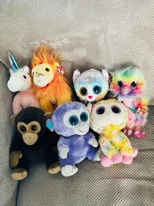 A LOVELY BUNDLE OF 7 TY BEANIE BOOS BUDDYS AND CLASSICS SOME WITH TAGS - Picture 1 of 1