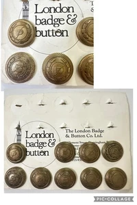 9 Brass 7/8” Buttons w/ Copper Shanks London Badge & Button Co. Made In England - Picture 1 of 5
