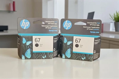 Paquete de 2 cartuchos de tinta negra HP 67, 3YM56AN, 120 páginas, caducidad 06/2026 Foto 1 de 2