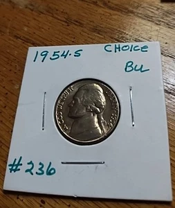 1954-S Steps  Jefferson Nickel Choice BU nice Uncirculated  - Picture 1 of 9