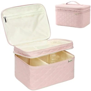 Large Travel Makeup Bag Double Layer Cosmetic Case For Women Organizer For Trave - Picture 1 of 7