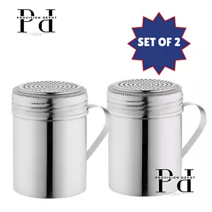 (2er Set) 10 Unzen Edelstahl Pulverschüttler / Bagger mit Griff - Bild 1 von 2