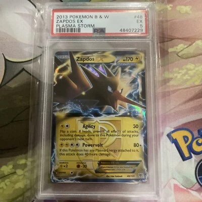 Pokémon 2013 ZAPDOS EX Plasma Storm  Black & White HOLO  #48 PSA 5 - Image 1 of 2