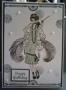 Art Deco Lady A5 Portrait card - Picture 1 of 1