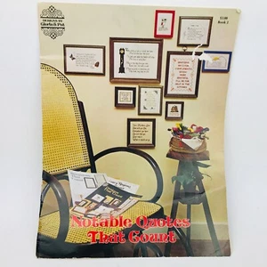 Cross Stitch Leaflet Pattern Book Notable Quotes That Count 1977 Baby Mother Son - Picture 1 of 8