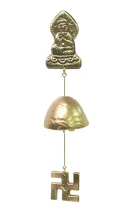 MAITREYA, FYLFOT CASTING DOOR BELL_ BRONZE CASTING WIND CHIMES _HANGING BELL  - Picture 1 of 6