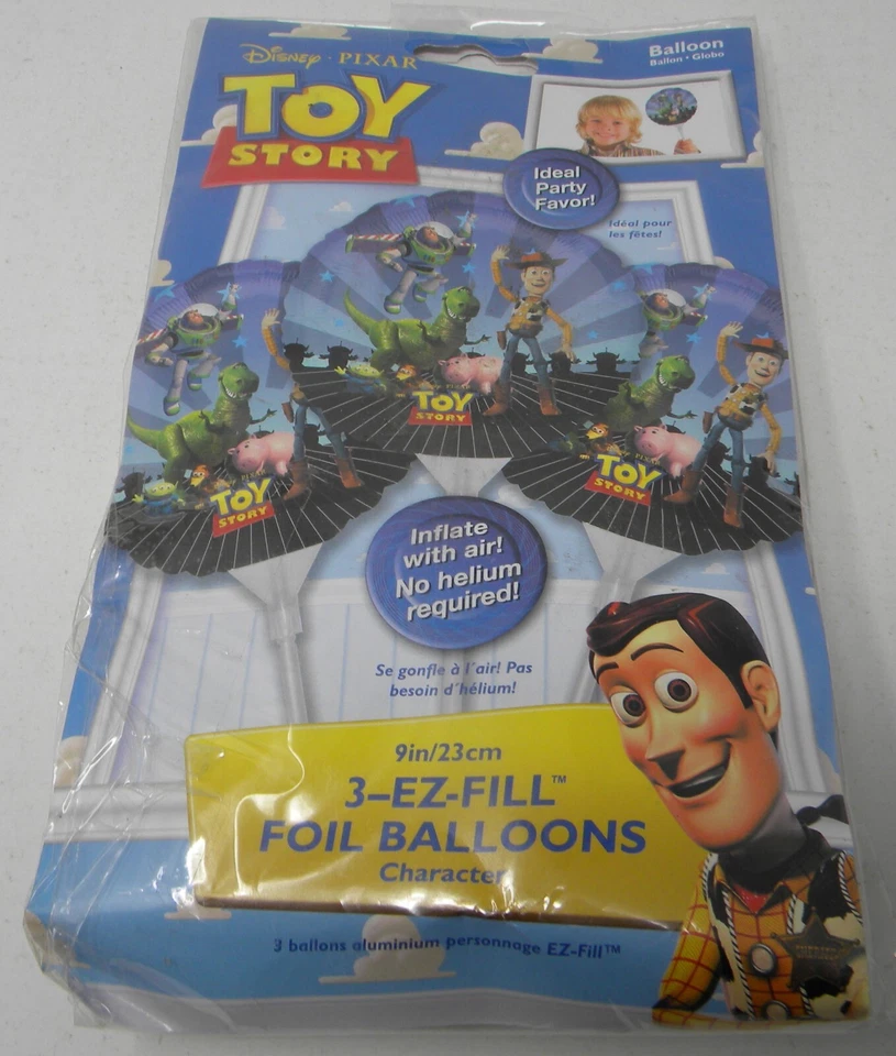 3 globos de aluminio de 9 pulgadas Auto-Fill Toy Story Favores de fiesta Foto 1 de 1