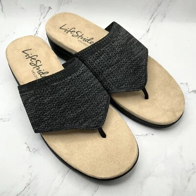 LifeStride у бассейна черный слайд сандалии 5,5 средний новый без коробки доставка бесплатно - Изображение 1 из 4