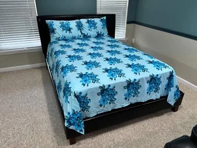 Sábana bajera plana de microfibra 4 piezas, sábana bajera y 2 fundas de almohada Foto 1 de 4