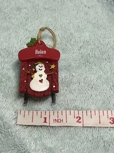 Ganz Personalized Helen Red Sled Snowman Ornament (v. nice shape) - Picture 1 of 1