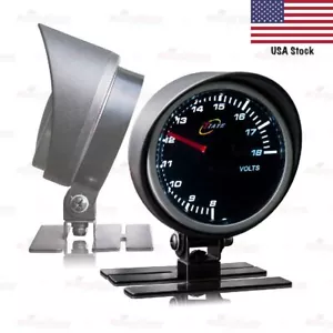 2-1/2" 65mm Gauge WHITE Light TINTED Lens STEPPER MOTOR Cockpit Meter VOLTMETER - Picture 1 of 6