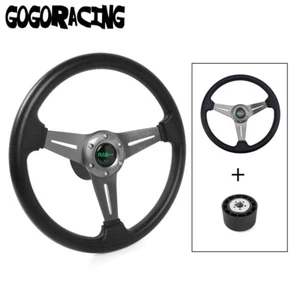 14" Boat Marine 3 Spoke Steering Wheel w/ 3/4" Axle Hub Adapter 6 Bolts Keyway - Picture 1 of 10