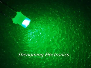 100pcs 3mm Flat top Green Wide Angle emitting Led diode Diffused Fog - Picture 1 of 2