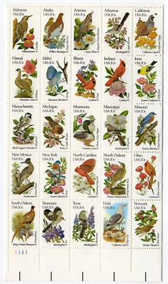 Scott #1953-2002b State Birds and Flowers Sheet of 50 Stamps - MNH Folded - Image 1 of 2