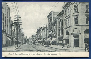 Burlington Vermont Church Street looking north Postcard - Picture 1 of 2