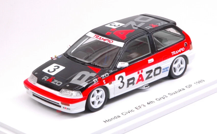 Honda Civic Ef3 #3 4th Suzuka Gp 3 1989 #hattori / T.tsutsumi 1:43 Model - Immagine 1 di 1
