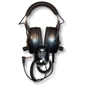 DetectorPro Black Widow Headphones with 1/4" Angle Plug for Metal Detector - Picture 1 of 4