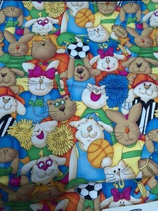 Vintage 1 yard cotton quilt fabric School time Jelly Bean Junction Henry Glass, - Picture 1 of 4