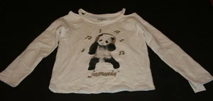 New OshKosh Girls Panda Bear Jammin' Dance Ivory Stretch Top NWT 6 8 10 12 14 yr - Picture 1 of 3