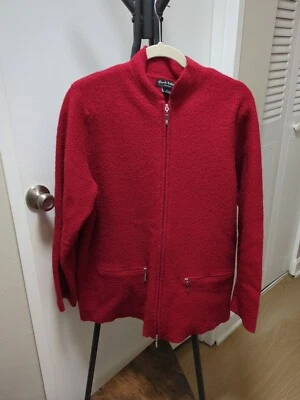 Cárdigan vintage Alexandra Bartlett 100 % lana rojo con cremallera Foto 1 de 4