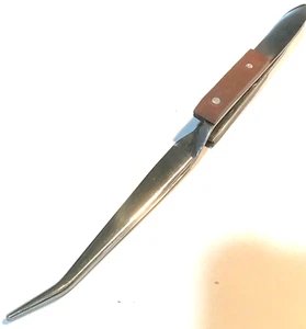 Brand New SS Curved Soldering Tweezer w/Insulators - Picture 1 of 2